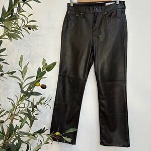 GAP Brown Faux Leather ‘90s Straight High Rise Pants – Size 29 (8P)